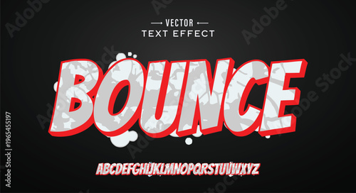 Bounce Graffiti font. Capital letters, numbers and glyps alphabet.