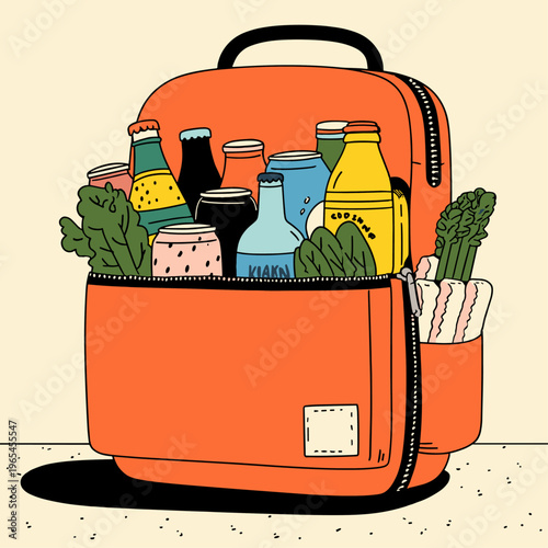 Half-Open Insulated Cooler Backpack with Snacks