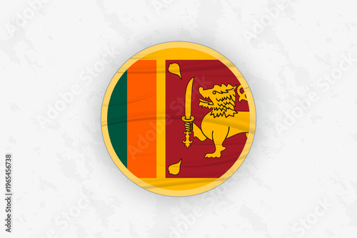 Sri Lanka Flag Circular Sticker Design, National Pride Decal.