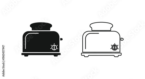 Black and white toaster icons Vector