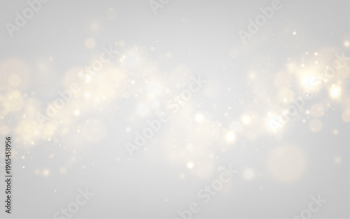 Shimmering gold particles float across glowing bokeh. Warm light creates luxury festive background texture. Elegant PNG overlay.