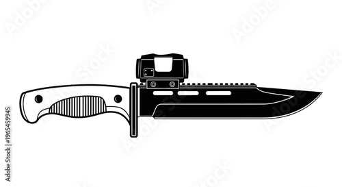 Tactical Combat Knife with Red Dot Sight - Modern Military Survival Weapon