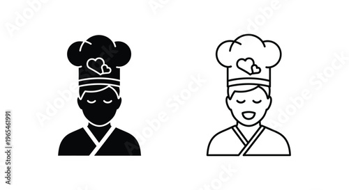 Chef sushi cartoon characters Vector