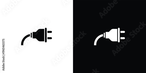 Black and white electrical plug on split background power plug black and white electricity