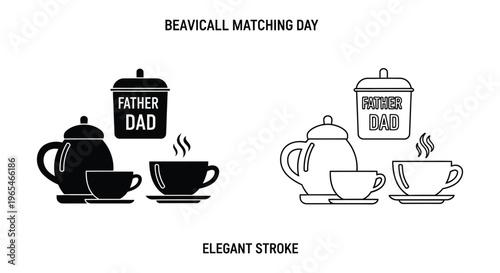 Beam call matching day elegant stroke father dad mother Vector
