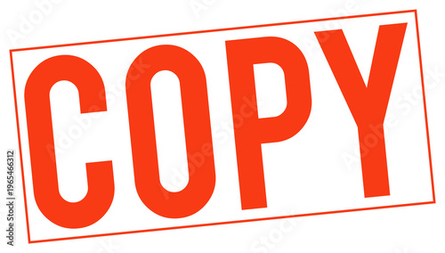 Cuadro en lienzo Large red copy stamp on transparent background