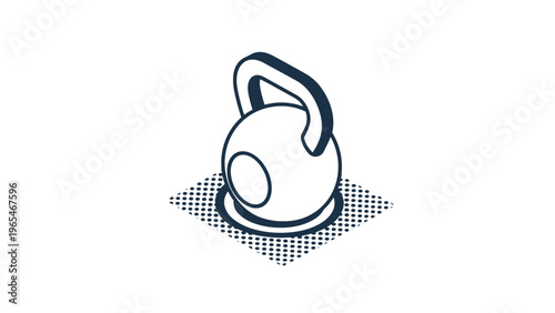 Isometric heavy kettlebell icon for fitness strength training and gym equipment representation in health and wellness marketing materials.