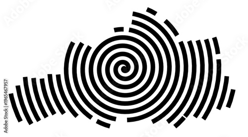 Symbol Map of the city Fröndenberg_Ruhr (Nordrhein-Westfalen, Germany) showing the city with a black spiral line