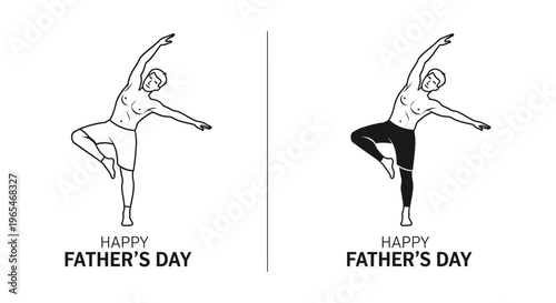 Happy father's day yoga dad father Vector