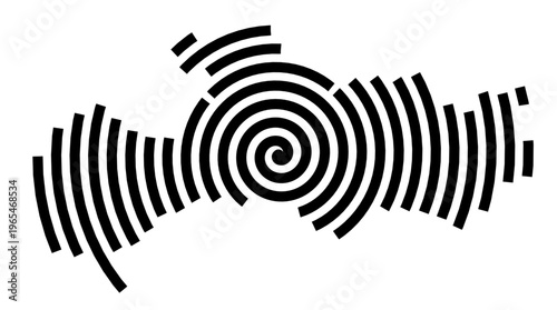 Symbol Map of the city Nideggen (Nordrhein-Westfalen, Germany) showing the city with a black spiral line