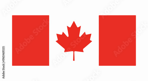 A simple Canadian flag with a red maple leaf on white