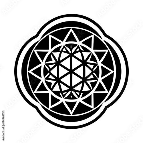 A solid style icon of sacred geometry symbol