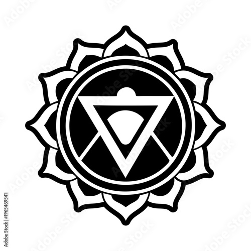 A glyph style icon of ground chakra symbol