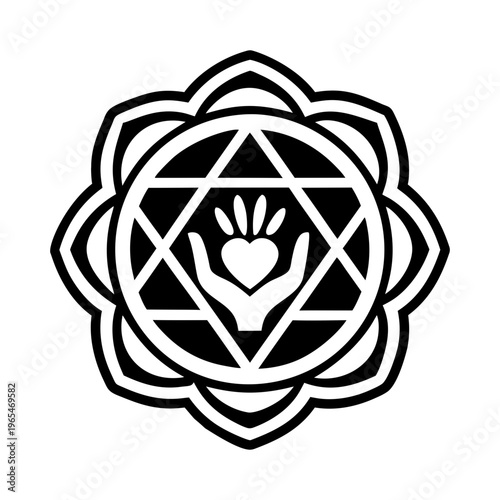 Heart healing icon in filled style