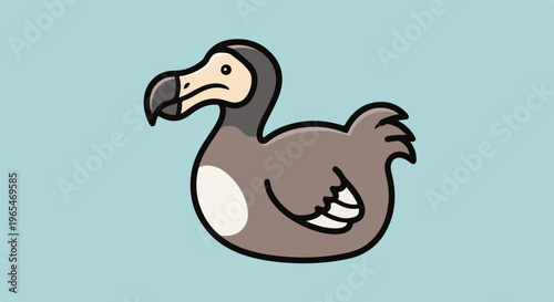 A cute cartoon illustration of a dodo bird