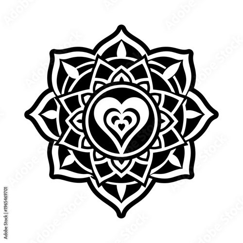A filled style icon of love chakra symbol
