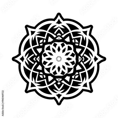 A solid style icon of floral chakra symbol