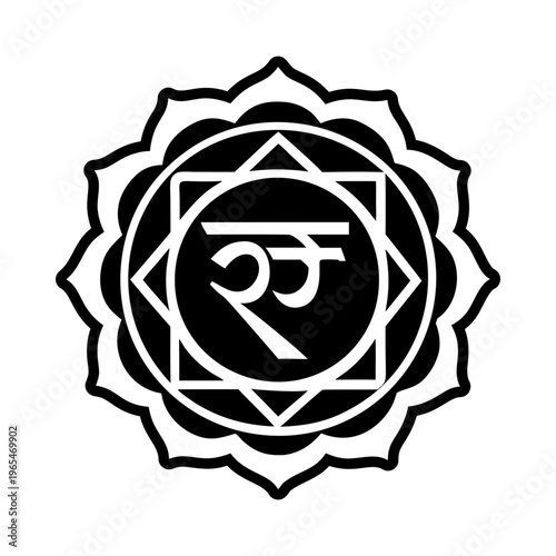A glyph style icon of sanskrit sign symbol