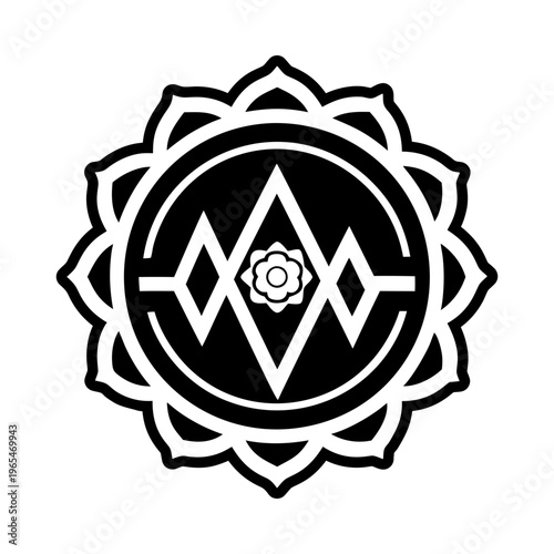 Pulse line icon in glyph style