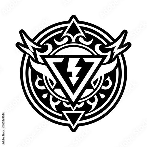 A solid style icon of radiating energy symbol