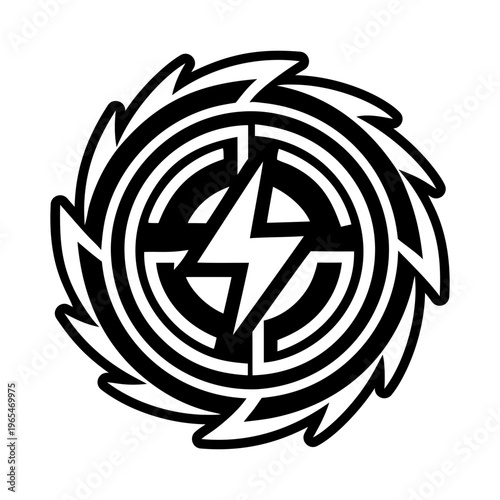 Spiral energy symbol icon in solid style