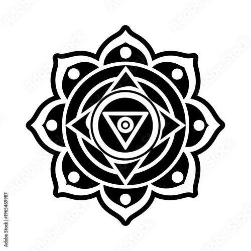 Chakra motif icon in glyph style