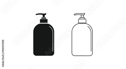 Black and white soap bottle icons Vector