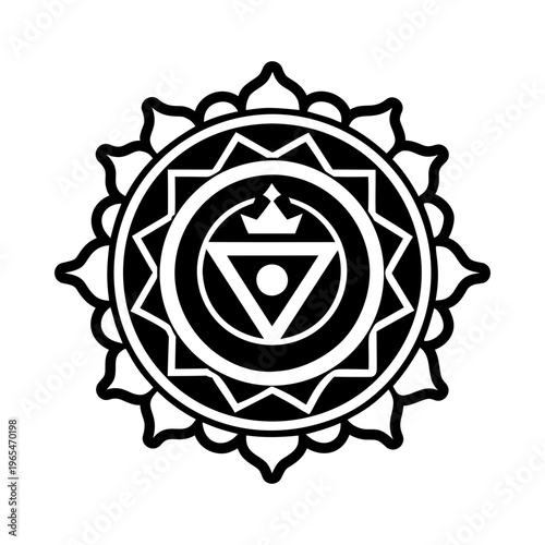 A filled style icon of passion chakra symbol