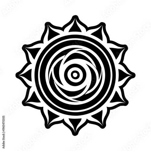 A glyph style icon of chakra spiral art