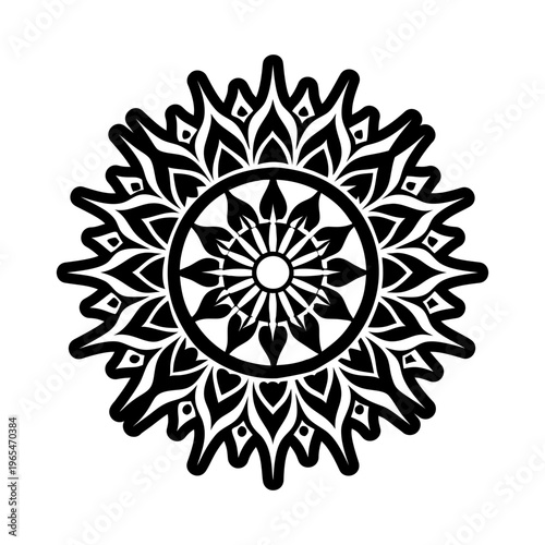 Sunburst mandala glyph style icon