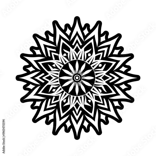 A glyph style icon depicting sunburst tattoo