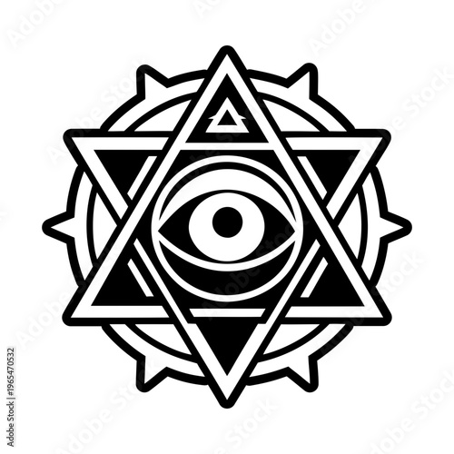 A glyph style icon of mystical eye symbol