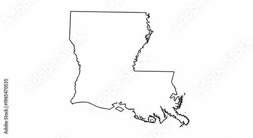 Outline map of Louisiana with a small area highlighted in gray