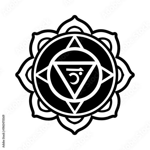 A glyph style icon of divine chakra symbol