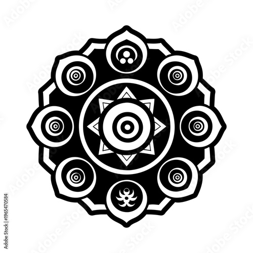 Force chakra symbol icon in glyph style