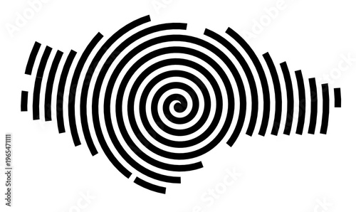 Symbol Map of the city Durmersheim (Baden-Württemberg, Germany) showing the city with a black spiral line