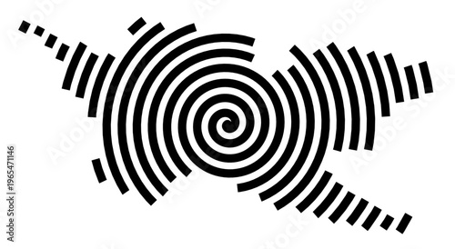 Symbol Map of the city Ettenheim (Baden-Württemberg, Germany) showing the city with a black spiral line