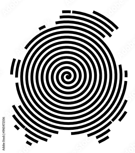 Symbol Map of the city Eggenfelden (Bayern, Germany) showing the city with a black spiral line
