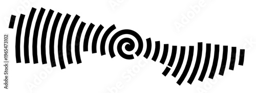 Symbol Map of the city Neubiberg (Bayern, Germany) showing the city with a black spiral line