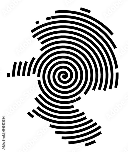 Symbol Map of the city Werneck (Bayern, Germany) showing the city with a black spiral line