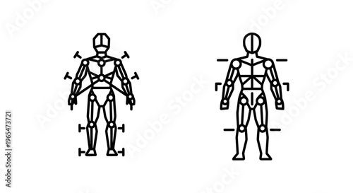 Rigging and character rig icons for 3D and game development