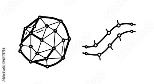 Nurbs modeling and curve illustration - computer graphics and 3D design concepts