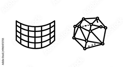 Subdivision surface and mesh illustration - 3D modeling and digital art concepts