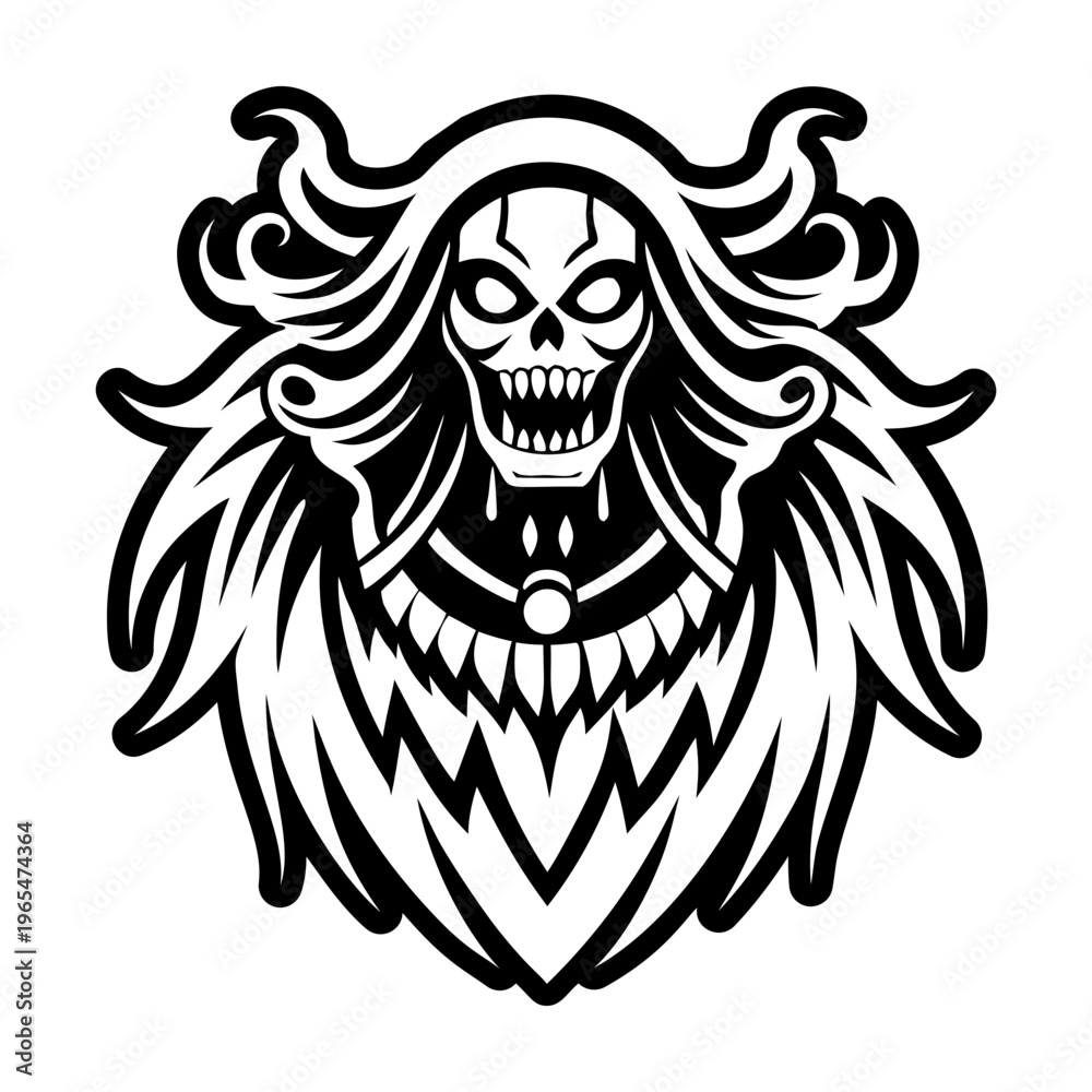 Obraz premium A solid icon of banshee spirit symbol