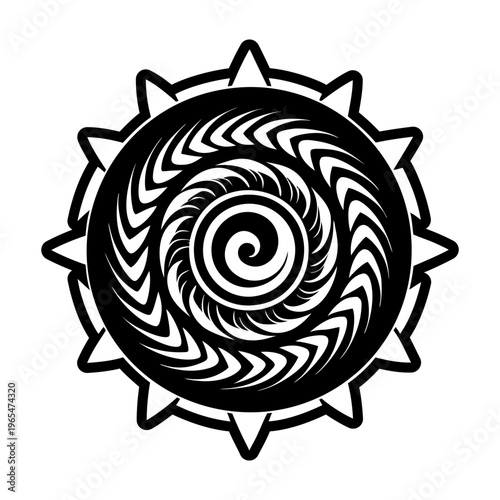 A solid icon of spiral symbol