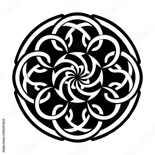 Filled style icon of spiral eternity