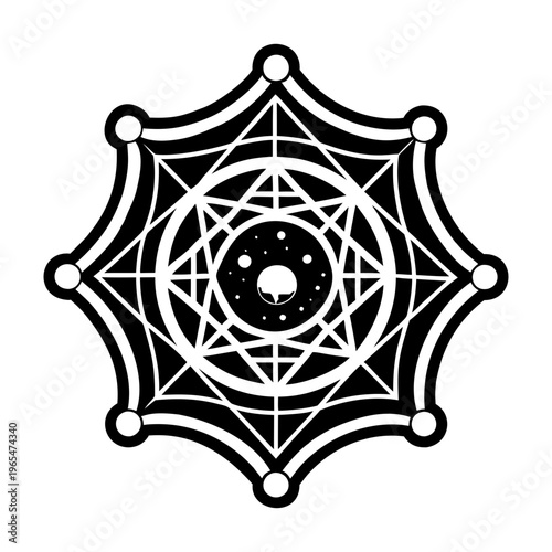 A filled style icon of web tattoo