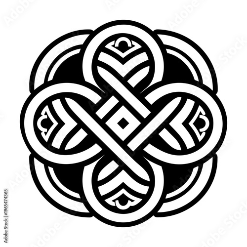 Solid style icon of knot symbol