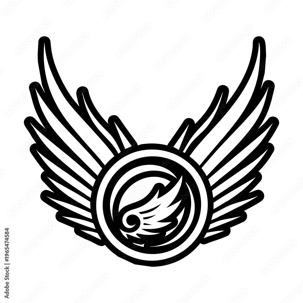 Obraz premium Eternal wings icon designed in solid style