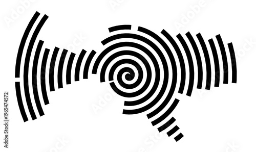 Symbol Map of the city Schkopau (Sachsen-Anhalt, Germany) showing the city with a black spiral line